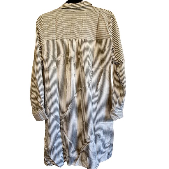 Mystree Womens Tunic Shirt Dress Small Stripes Twist Front Button Front - Picture 2 of 3